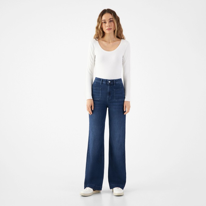DEW Flared Soft Denim - Sailor- Dark Blue from DAWN Denim
