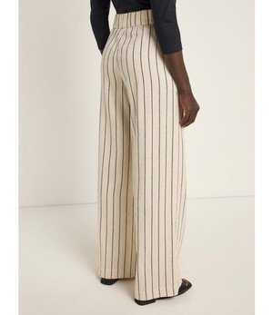LANIUS •• Gestreepte Broek OCS | Creme/ Black from De Groene Knoop