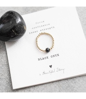 A BEAUTIFUL STORY •• Ring Sparkle GC Black Onyx M/L from De Groene Knoop