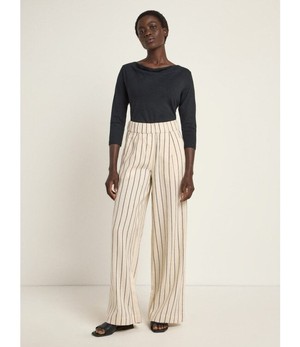 LANIUS •• Gestreepte Broek OCS | Creme/ Black from De Groene Knoop
