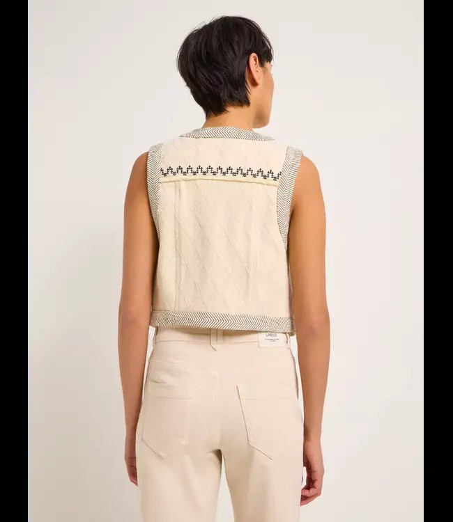 LANIUS •• STRUCTURED AND EMBROIDERED VEST | natural undyed from De Groene Knoop