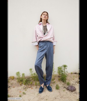 ARMEDANGELS ••Broek  SANDRINAA TAPERED | Iron blue from De Groene Knoop