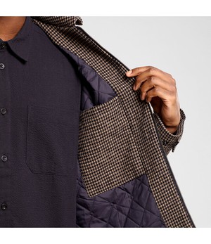 DEDICATED. •• Padded Wool Jacket Vallentuna  | Pepita Brown from De Groene Knoop