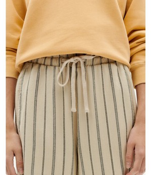 THINKING MU •• Grey striped Esther pants from De Groene Knoop