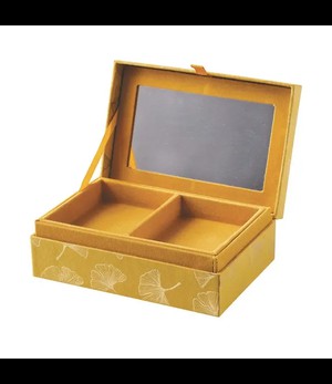 A BEAUTIFUL STORY •• Jewelry Box Large | Ginko Yellow with mirror from De Groene Knoop