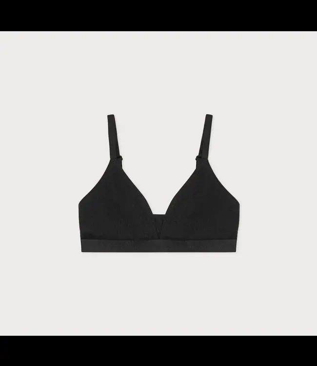 Organic Basics •• Rib-Flex Triangle Bra | black from De Groene Knoop
