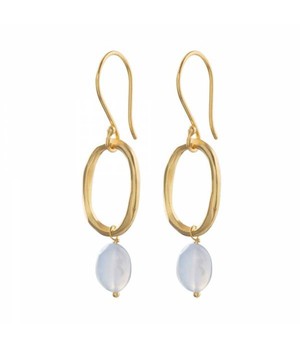 A BEAUTIFUL STORY •• Graceful Blauwe Agaat Goud Oorbellen from De Groene Knoop