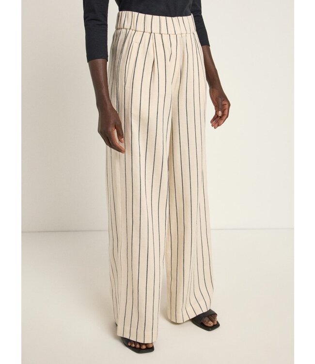 LANIUS •• Gestreepte Broek OCS | Creme/ Black from De Groene Knoop