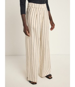 LANIUS •• Gestreepte Broek OCS | Creme/ Black from De Groene Knoop