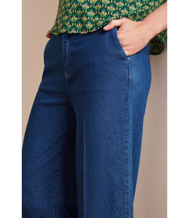 KING LOUIE •• Lisa Culotte Chambray | Denim Blue from De Groene Knoop