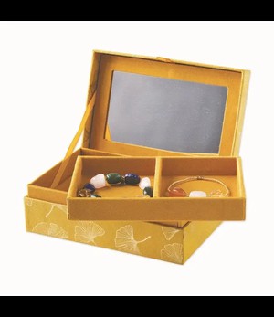 A BEAUTIFUL STORY •• Jewelry Box Large | Ginko Yellow with mirror from De Groene Knoop