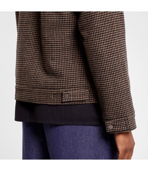 DEDICATED. •• Padded Wool Jacket Vallentuna  | Pepita Brown from De Groene Knoop