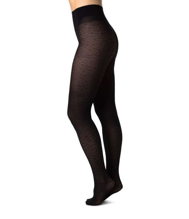 SWEDISH STOCKINGS •• Emma Leopard Black | panty in 60 denier from De Groene Knoop