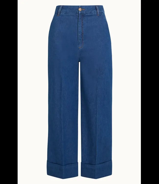 KING LOUIE •• Lisa Culotte Chambray | Denim Blue from De Groene Knoop
