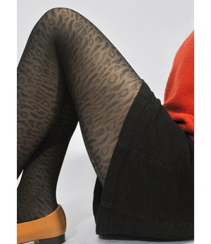 SWEDISH STOCKINGS •• Emma Leopard Black | panty in 60 denier from De Groene Knoop