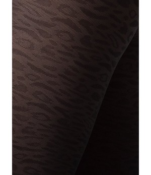 SWEDISH STOCKINGS •• Emma Leopard Black | panty in 60 denier from De Groene Knoop
