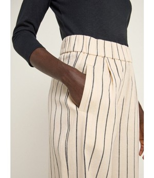 LANIUS •• Gestreepte Broek OCS | Creme/ Black from De Groene Knoop