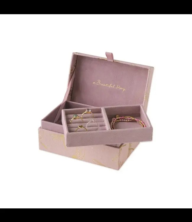 A BEAUTIFUL STORY •• Jewelry Box Small | Dragonfly Pink with ring inlay from De Groene Knoop