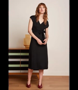 KING LOUIE •• Lot Midi Dress Viscose Classic | Black from De Groene Knoop