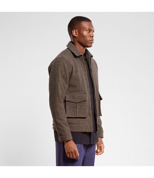 DEDICATED. •• Padded Wool Jacket Vallentuna  | Pepita Brown from De Groene Knoop