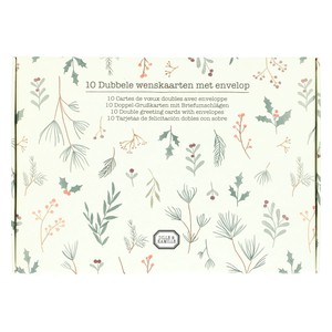 Kerstkaart + envelop, kersttakjes, set van 10 in doos from Dille & Kamille