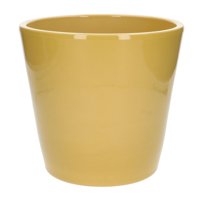 Bloempot, aardewerk, geel, Ø 25 cm from Dille & Kamille