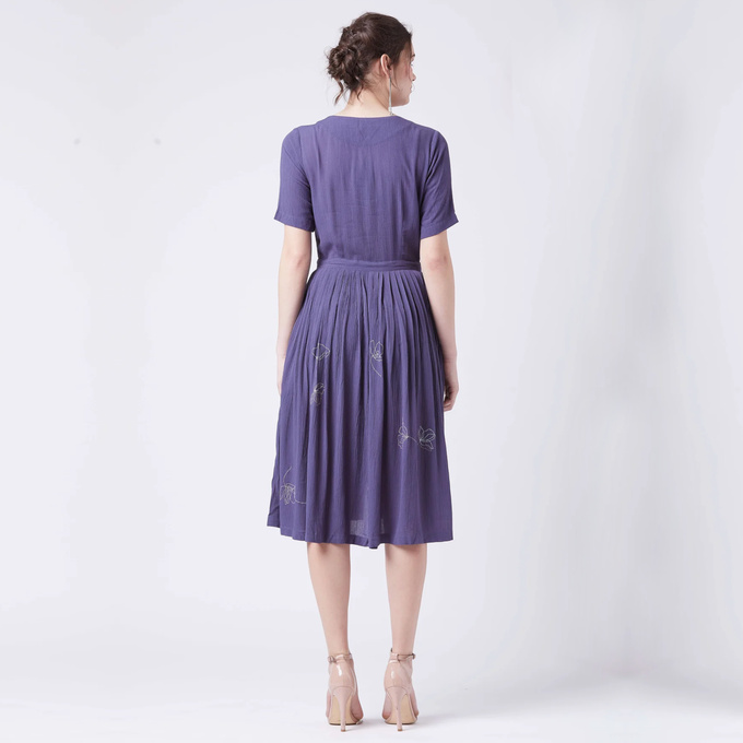 Emma Purple Emb Dress from Doodlage