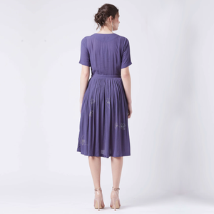 Emma Purple Emb Dress from Doodlage