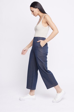 WIDE LEG UPCYCLED DENIM PANTS from Doodlage