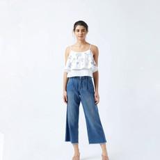 Embroidered white Top via Doodlage
