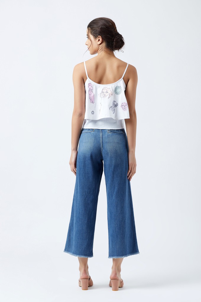 Embroidered white Top from Doodlage