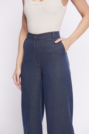 WIDE LEG UPCYCLED DENIM PANTS from Doodlage