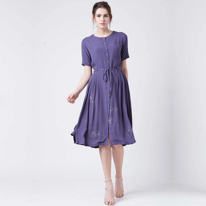 Emma Purple Emb Dress from Doodlage