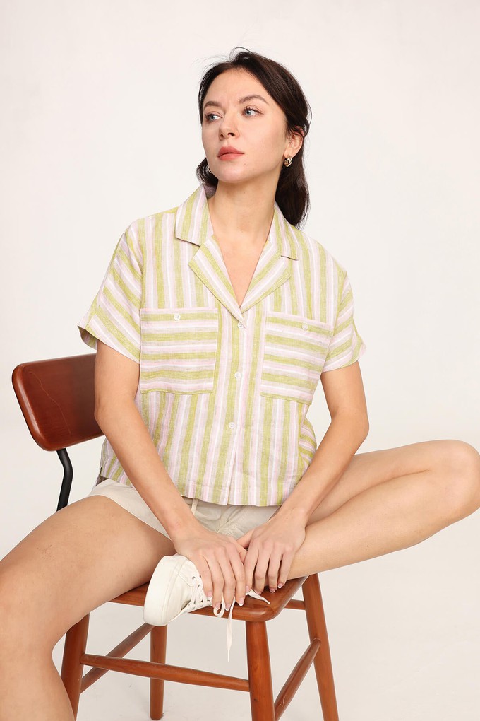 Organic Linen Stripe Shirt from Ecoer Fashion