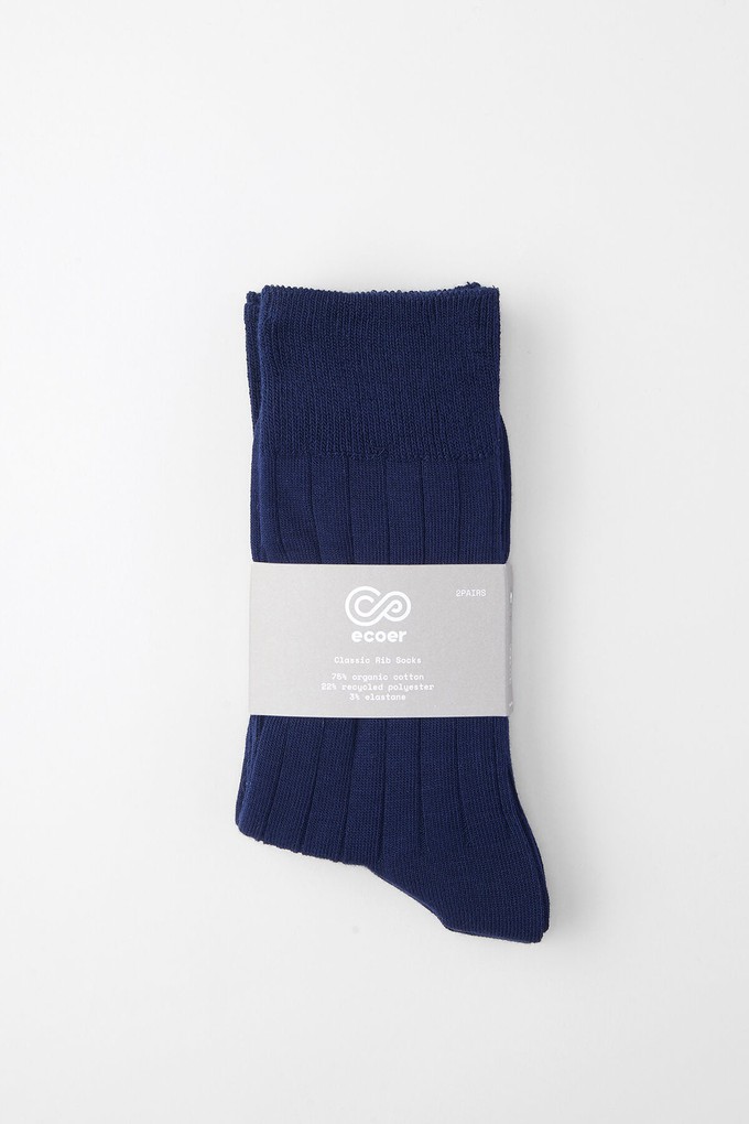 (2 Pairs) Women's Classic Rib Pima Cotton Socks from Ecoer Fashion