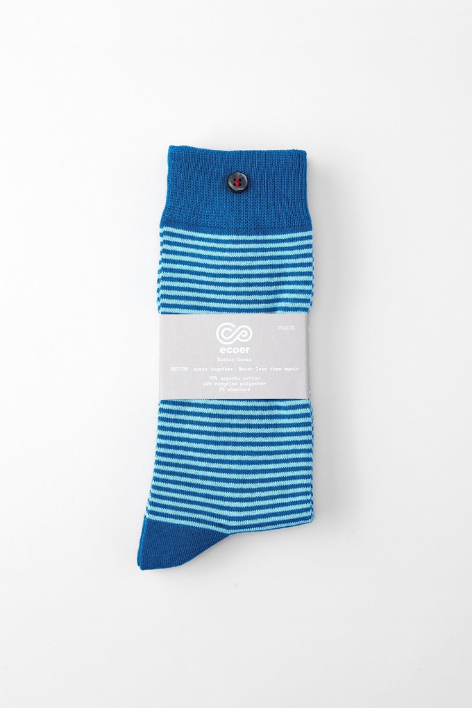 (2 Pairs) Men's Earth Creative Button Socks from Ecoer Fashion