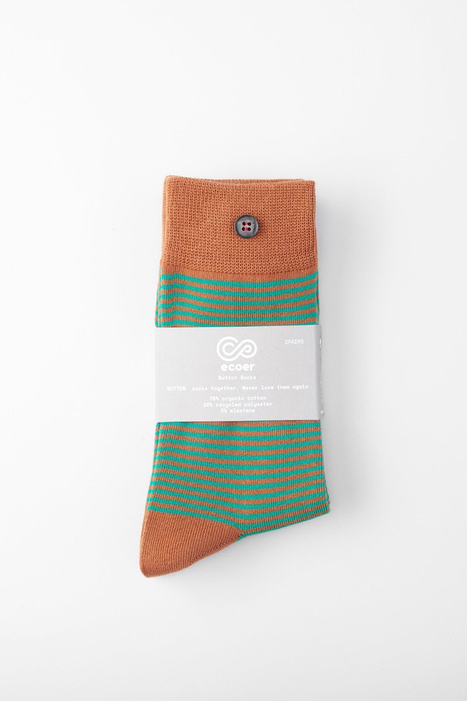 (2 Pairs) Women's Earth Creative Button Socks from Ecoer Fashion