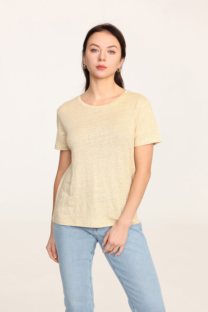 Organic Linen Crew Neck T-Shirt from Ecoer Fashion