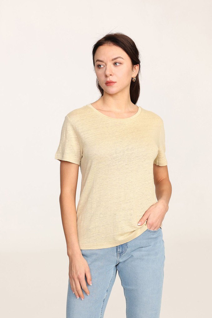 Organic Linen Crew Neck T-Shirt from Ecoer Fashion