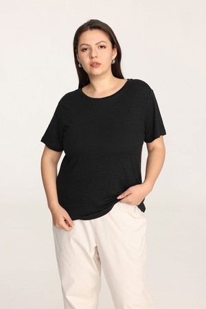 Organic Linen Crew Neck T-Shirt from Ecoer Fashion