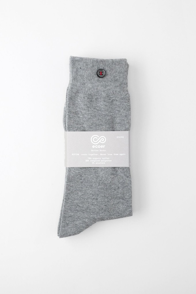 (2 Pairs) Men's Earth Creative Button Socks from Ecoer Fashion