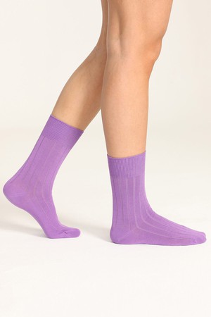 (2 Pairs) Women's Classic Rib Pima Cotton Socks from Ecoer Fashion