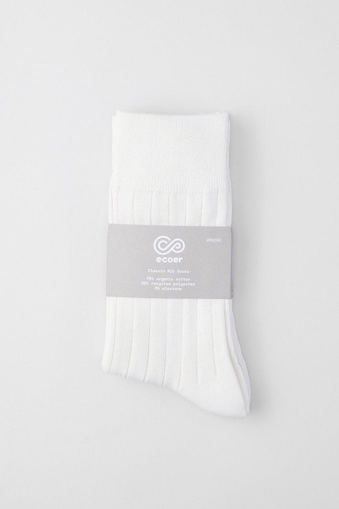 (2 Pairs) Women's Classic Rib Pima Cotton Socks from Ecoer Fashion