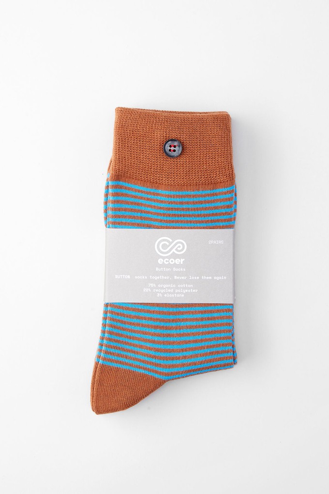 (2 Pairs) Women's Earth Creative Button Socks from Ecoer Fashion