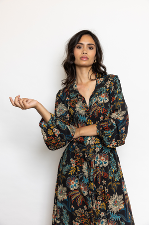 George Dress | Black flower painting from Elements of Freedom