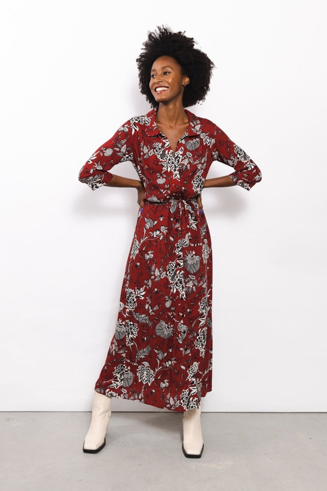 Jess Dress | Bordeaux Print from Elements of Freedom