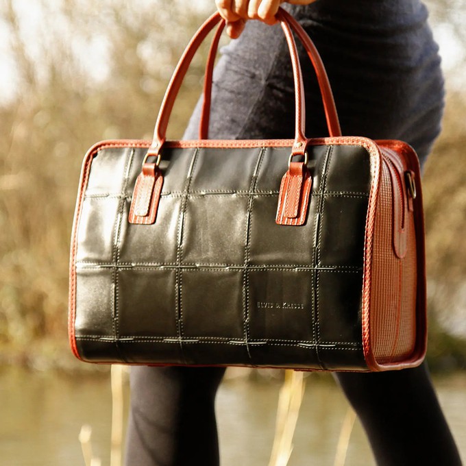 Large Post Bag | Leather & Fire-hose from Elvis & Kresse