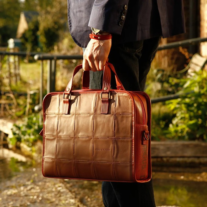 Compact Briefcase | Leather & Fire-hose from Elvis & Kresse