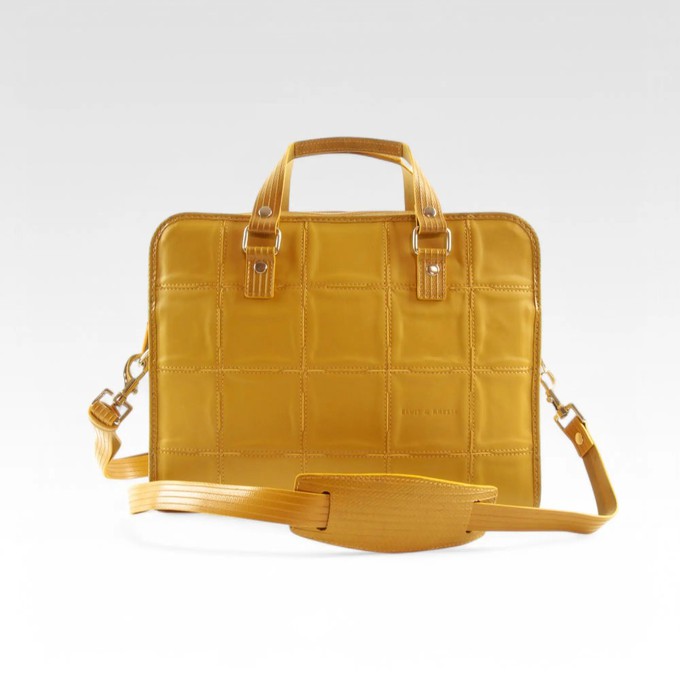 Compact Briefcase | Leather & Fire-hose from Elvis & Kresse