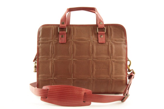Compact Briefcase | Leather & Fire-hose from Elvis & Kresse
